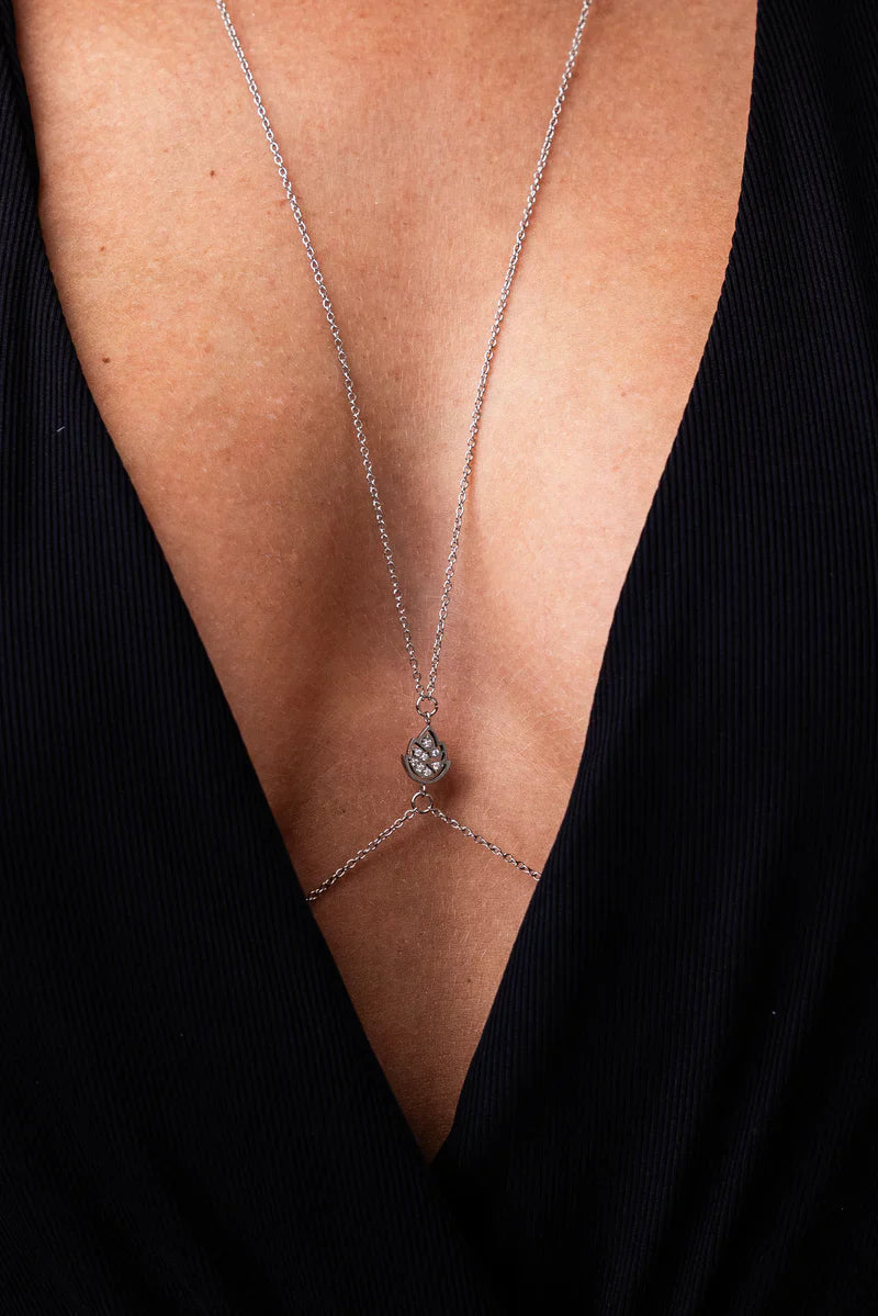 ModaHorizon™ Silver Body Chain